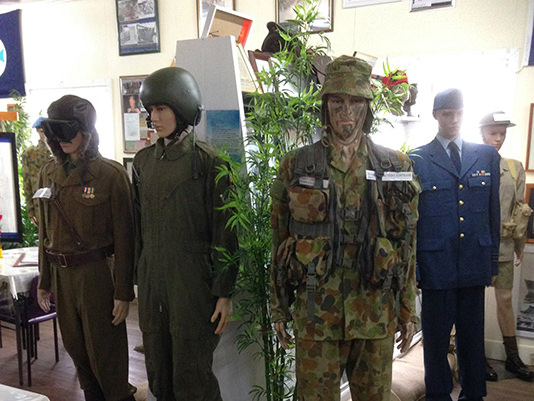 Mannequins in military uniform at Killarney RSL Military Memorabilia Museum